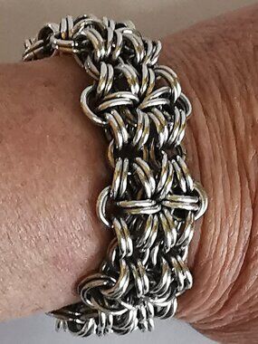 Sterling Silver Custom Byzantine bracelet  - 123 grams!